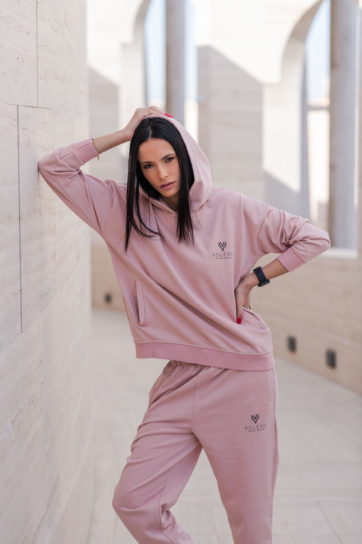 Coral Blush Nude Hoodie & Pants Set بدلة هودي & بنطلون نوود